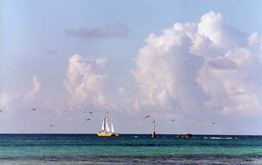 Sail boat and clouds